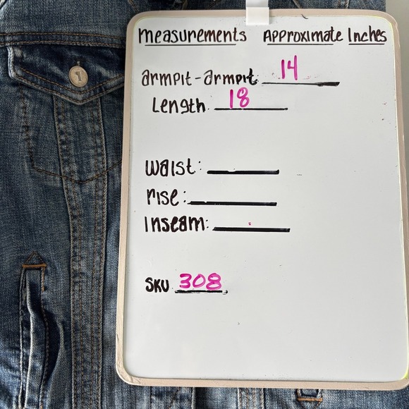 Pilcro Avie Denim Jacket Anthropologie Size Small Jean Trucker Leather Detail - Picture 11 of 11